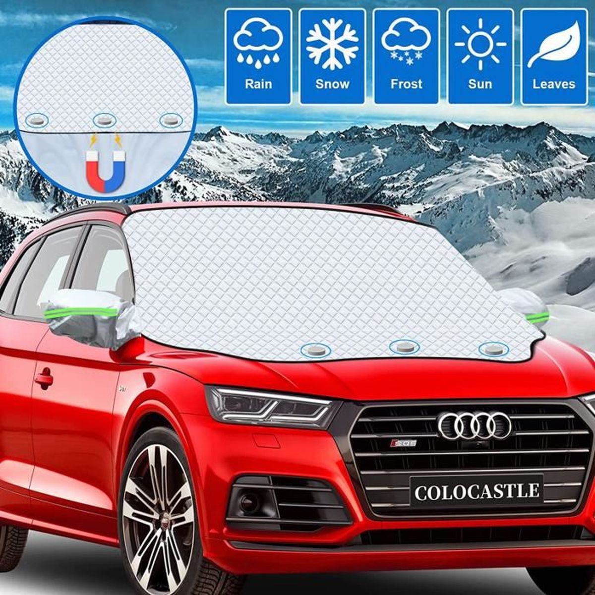 Protege Pare Brise Givre Compatible avec Opel Meriva Vivaro Zafira Corsa VXR Pare Soleil Voiture Pare Brise Repliable Bâche Pare Brise Hiver BâChe Pare Brise Protection MagnéTique