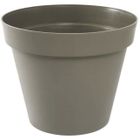 EDA PLASTIQUE EDA Pot de fleur rond Toscane - Ø 48 x H 40 cm - 43 L - Taupe