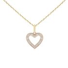 Collier - Pendentif Or Jaune Coeur Serti de Zirconiums - L'ATELIER D'AZUR - Femme