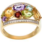 MES-BIJOUX.FR Bague Or Jaune Diamant et Pierre Précieuse
