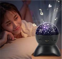 Projecteur Galaxy étoile - Lampe de nuit LED USB - Enceinte Bluetooth projecteur d'étoiles - Projecteur musical - noir