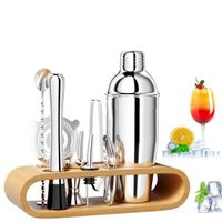 Shaker cocktail 750ML - 10 Pièces Inoxydable professionnel kit pour barman - Argent