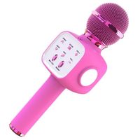 Microphone Karaoke Sans Fil,Karaoké Microphone Bluetooth Portable pour enfant avec haut-parleur-Rose