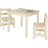 WOLTU 1 Table et 2 Chaises Enfant en MDF,60X60X55cm, Nature