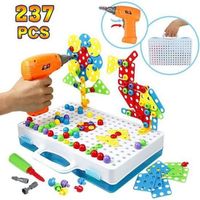 Jeu de construction 3D pour enfant - YOLISTAR - 237 pièces - Puzzle Montessori avec perceuse électronique