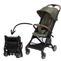 Bebeconfort Zephir Poussette Compacte Cabine - 4,5 Kg, Naissance à 4 Ans, Pliage Ultra-Plat, Position Allongée, Mineral Green