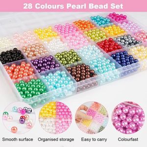 ARTESTAR 1300+ Pièces Perle De Blanche,Perles De Verre Beiges,Perles