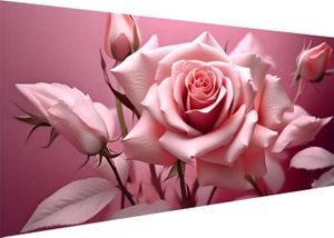KIT MOSAÏQUE Diamond Painting Fleurs Roses, Grand Format Broder