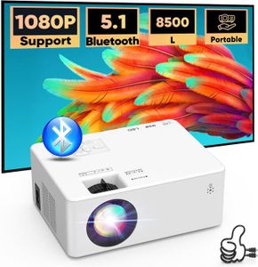 Vidéoprojecteur Mini Projecteur Bluetooth, Vidéoprojecteur 1080P Full HD Supportée, Rétroprojecteur Portable, Compatible avec TV Stick.[Z21]