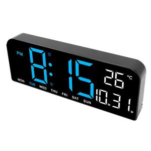 HORLOGE - PENDULE Akozon horloge de bureau LED Réveil numérique gran