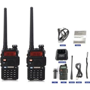 TALKIE-WALKIE 2pcs Baofeng UV-5R Talkie-walkie, 128 Canaux Double Bande  Rechargeable, Émetteur-récepteur Portable avec FM Radio