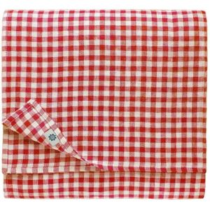 Nappe Anti-taches Motif Vichy - Coton Et Polyester, 140x240 Cm, Couleur Eau