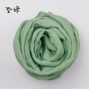 ECHARPE - FOULARD Vert pois-Écharpe coréenne en Voile de couleur unie pour enfants, 50x140cm, pour l'hiver, pour garçons et fil