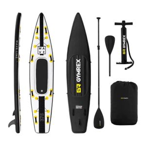 STAND UP PADDLE Stand up paddle gonflable 120 kg noir jaune kit in