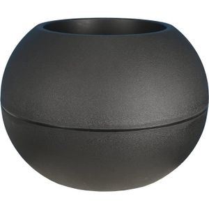 POT DE FLEUR Granit Boule, 50Cm Diamètre, Noir[H3695]