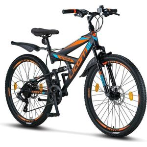 VTT Vélo tout terrain Licorne Bike Strong 2D - Schwarz/Blau/Orange - 26