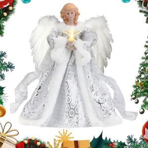 Ange de Noël avec coeur Décorations pour sapin de Noël en  bois 14,5 cm 8pcs-14335
