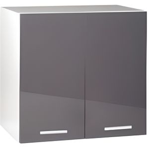 Meuble Cuisine Haut 80 Cm 2 Portes Tara Gris Achat Vente