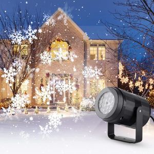 Projecteur Noel Exterieur LED Binoculaire Projecteur Snowfall Effet Flocon  de Neige IP65 Etanche Lampe Projection avec Teleco[O606] - Cdiscount Maison