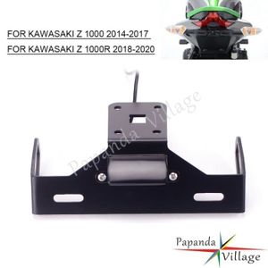 PLAQUE IMMATRICULATION Equipement auto,Support de cadre de plaque d'immatriculation avec éclairage LED,pour KAWASAKI Z1000 2014 – 2017 Z1000R 2018 – 2020