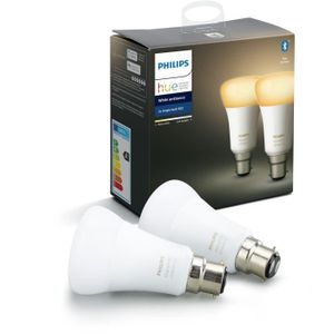 AMPOULE INTELLIGENTE PHILIPS HUE Pack de 2 ampoules White Ambiance - 9,5 W - B22 - Bluetooth