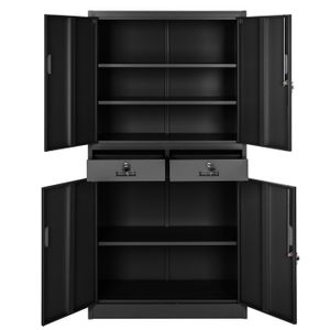 Tectake Armoire Metallique De Bureau De Rangement 4 Etageres