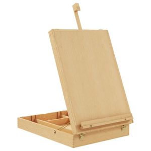 CHEVALET DE PEINTRE Mallette chevalet professionnel de table inclinaison réglable 5 compartiments de rangement bois de hêtre