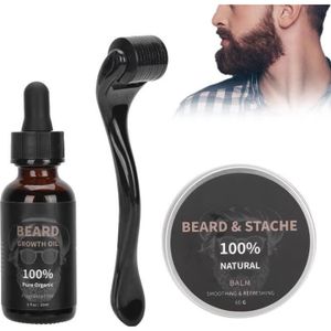 KIT RASAGE Pratique hommes barbe Kit de croissance nourrissant moustache huile baume rouleau moustache cheveux toilettage tout neuf