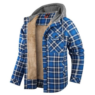 Chemise rose noire homme décontracté mode capuche printemps et manches longues 3D plaid imprimé chemise homme bûcheron chemise, rouge, S