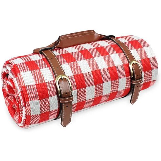 Couverture Pique-nique Imperméable Pliable 145x200cm - Portable Poignée - Pour Jardin, Plage, Camping