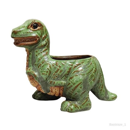 Lot De 2 Pots De Fleurs Dinosaure – Vase Jardinière Enfant – Multicolore