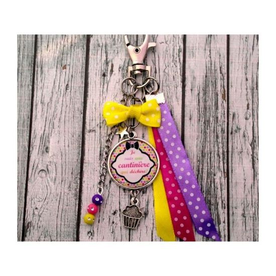 Porte Clefs Cantiniere Bijou De Sac Cabochon Personnalise Porte