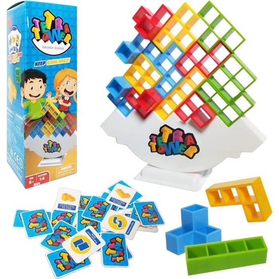 Jeu D'équilibre Tetra Tower - 16 Blocs Empilables, Base Incluse, En ABS, Pour Enfants Et Adultes - 7