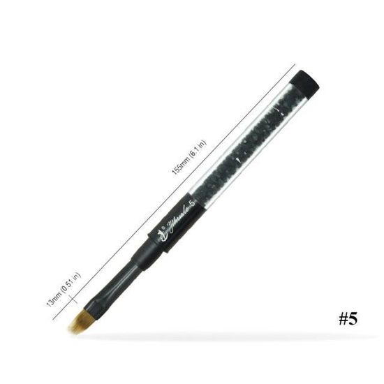 Brosse à ongles en acrylique noir mat, stylo de peinture, pour vernis Gel UV, strass cristal acrylique, outils de dessin*HH5127