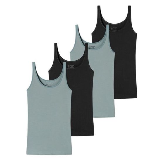 Débardeurs Homme Coton Bio Lot De 4 - Col Carré, Sans étiquette | Certifié GOTS Et Oeko-Tex