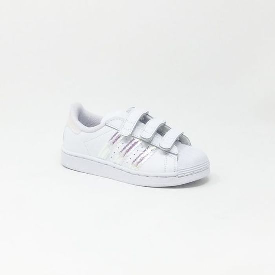 Baskets Adidas Superstar Velcro CS Enfant Blanc Scratch