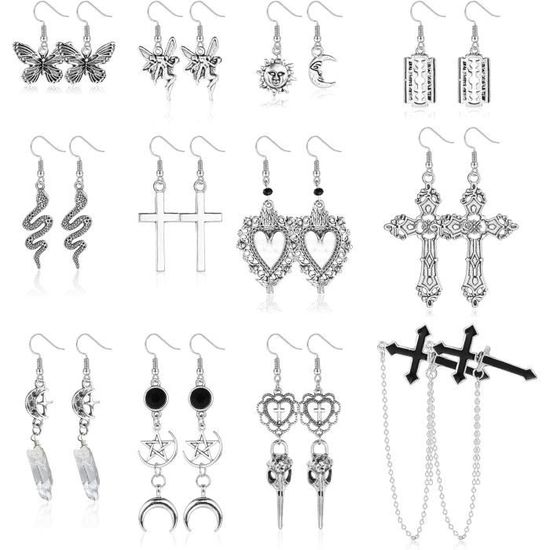 Boucles d'oreilles gothiques Vampire Chauve-souris Sorcière Funky sur Acier – Shield Maiden Jewelry