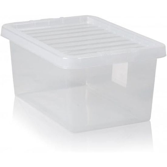 Citylife Lot De 6 Grandes Boîtes De Rangement 30L Avec Couvercle - Empilables Plastique Transparent - Garage Armoire Cuisine