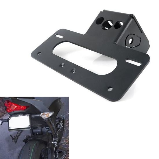 Support De Plaque Moto Support De Plaque D'immatriculation De Moto U00e0 Montage Latu00e9ral Universel, Avec Feu Arriu00e8re LED, Pour Bobber Honda Cafe Racer Suzuki Support Plaque Moto
