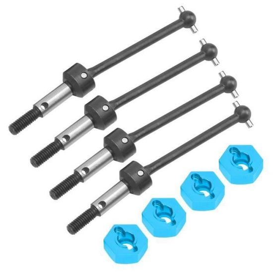 Arbres De Transmission Métal CVD - 4 Pièces - Pour Voiture RC HSP 1/10 (94118, 94111, Etc.) - Longueur ~110 Mm - Acier Renforcé