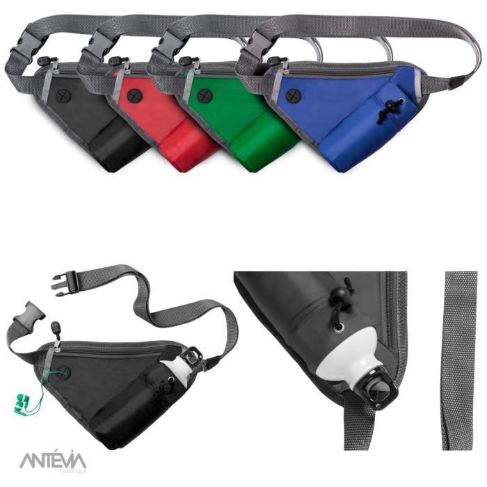ANTEVIA - Porte gourde pochette de sport banane| Ceinture de course| sport pour smartphone | Couleur: Noir (Tildak noir)