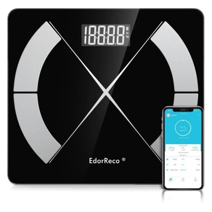 EdorReco Pèse Personne Éléctronique, Balance Connectée, Pèse Personne Mécanique Impédancemètre