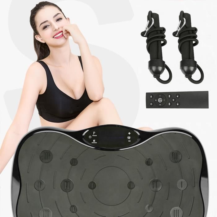 HEK Plateforme Vibrante Oscillante pour Fitness Charger 150kg, 99 Niveaux de Vitesses avec Bluetooth-USB Noir