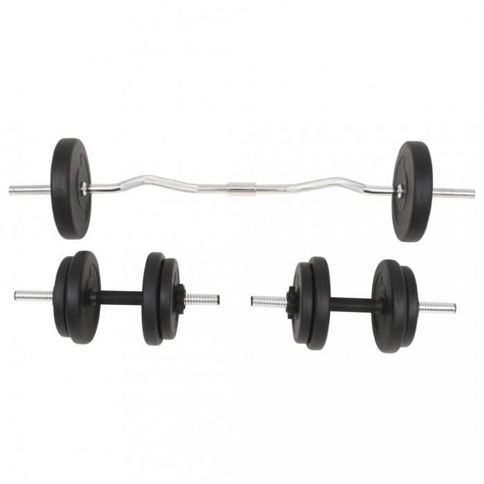 Poids libres Ensemble d'halteres et barres d'halteres 30 kg