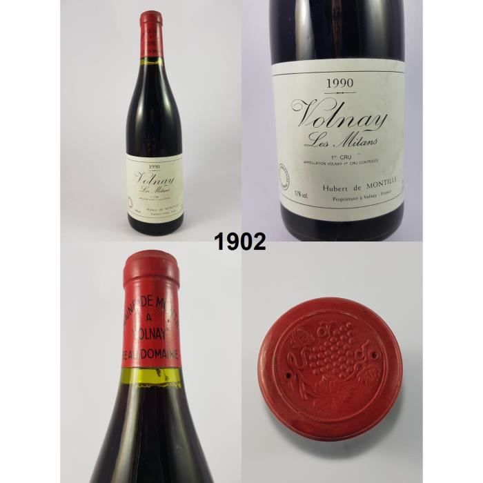 Volnay 1er cru - Les Mitans - Domaine de Montille 1990 - N° : 1902, Volnay, Rouge