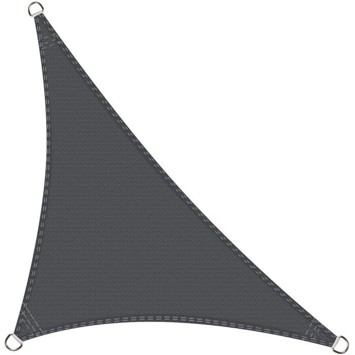 Voile D'Ombrage Triangle Rectangle 3.5 X 3.5 X 4.9 Mètres Une Protection Des Rayons Uv, Résistant Et Respirant, Couleur Graphite
