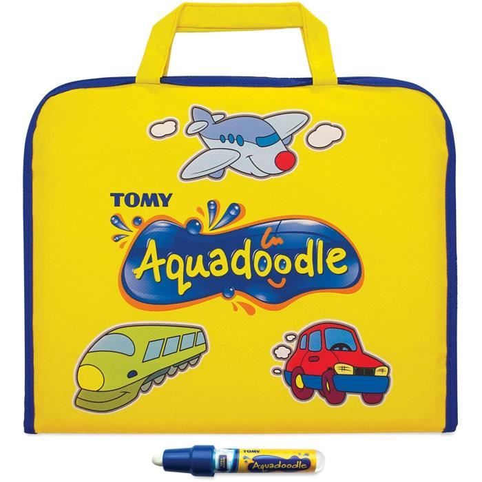 ARDOISE MAGIQUE TOMY - Valisette de Dessin Aquadoodle Jaune T72369, Malette Dessin à Eau Sans Taches, Dessin Enfant Forma87