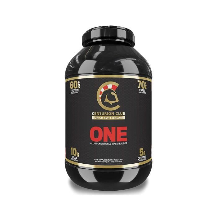 Centurion Club Nutrition ONE Poudre de protéine tout en un, Complément de protéines maigres en poudre et prise de masse - 4kg (26