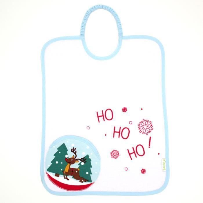 BABYCALIN Bavoir de noël 2ème âge Bagolo - À partir de 6 mois - Mixte - Boule de neige (Lot de 3)