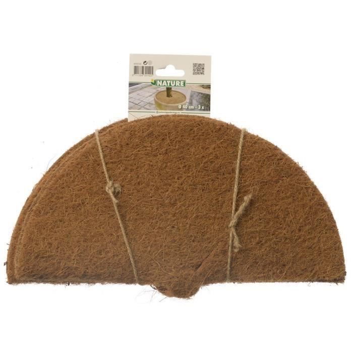 NATURE Lot de 3 disques de plantation en coco - Ø 40 cm - Epaisseur +/- 0,5/1 cm - 750 g/m² (Lot de 3)